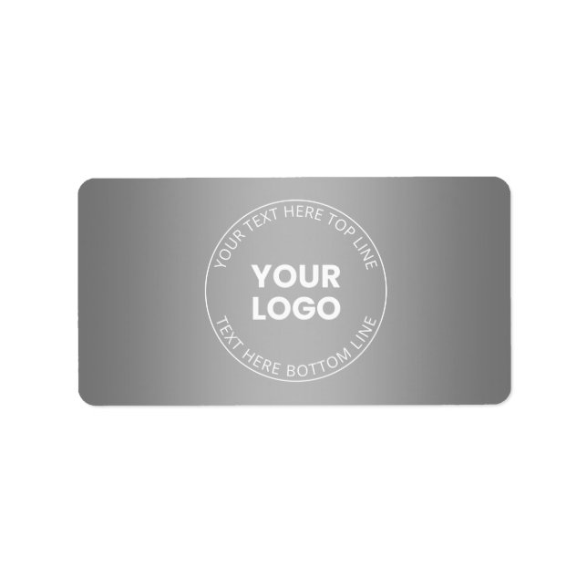 Your Logo w/Editable Grey & White Gradient  Label (Front)