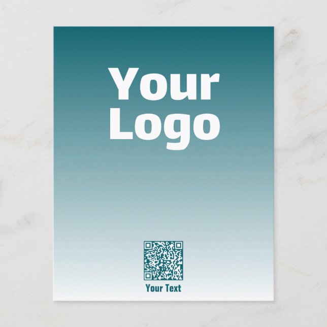 Your Logo w/Editable QR code & Gradient Ombre Flyer (Front)