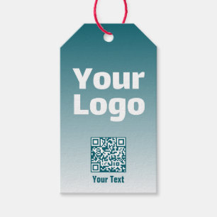 Your Logo w/Editable QR code & Gradient Ombre Gift Tags