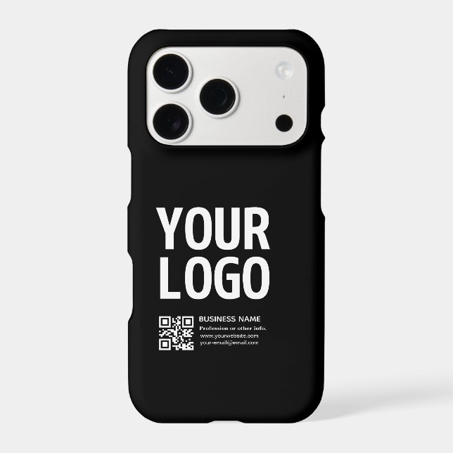 Your Logo w/Editable QR code & Text  (Back)