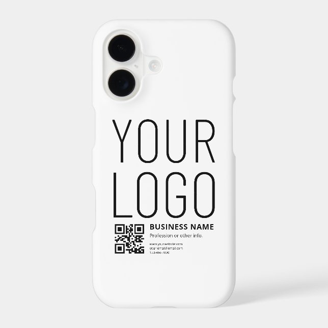 Your Logo w/Editable QR code & Text (Back)
