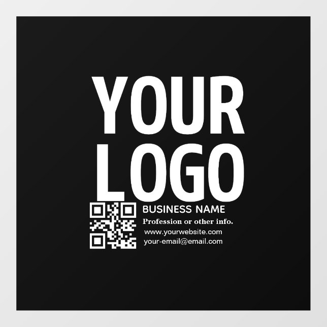 Your Logo w/Editable QR code & Text  (Sheet)