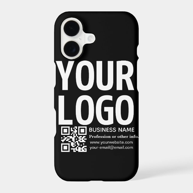 Your Logo w/Editable QR code & Text  (Back)
