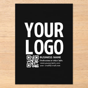 Your Logo w/Editable QR code & Text Acrylic Invitations
