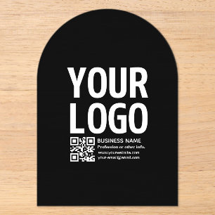 Your Logo w/Editable QR code & Text Acrylic Invitations