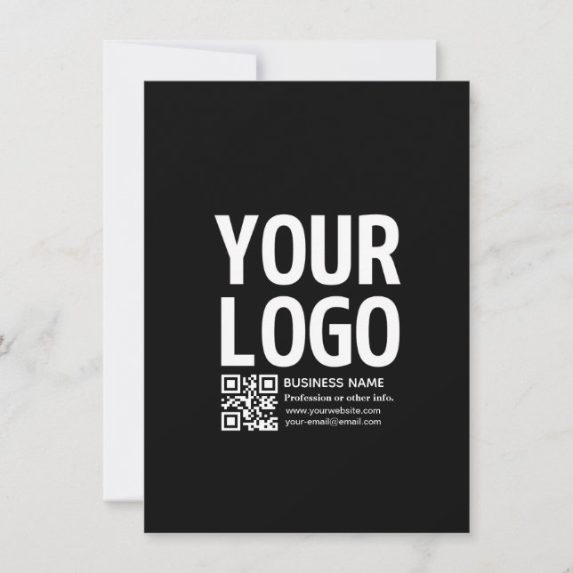 Your Logo w/Editable QR code & Text  Announcement (Front)