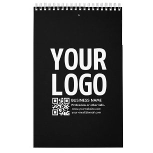 Your Logo w/Editable QR code & Text Calendar