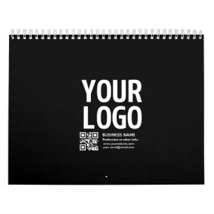 Your Logo w/Editable QR code & Text Calendar