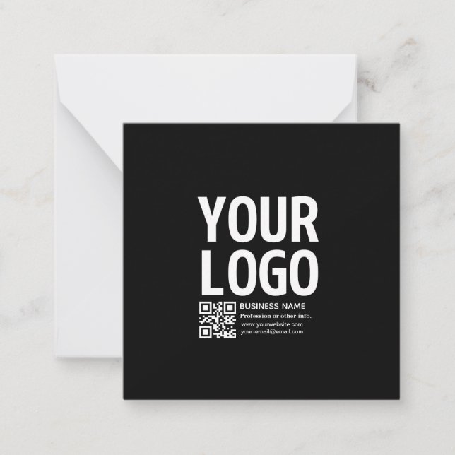 Your Logo w/Editable QR code & Text  Card (Front)