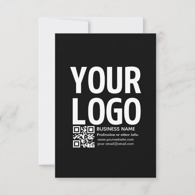 Your Logo w/Editable QR code & Text  Card (Front)