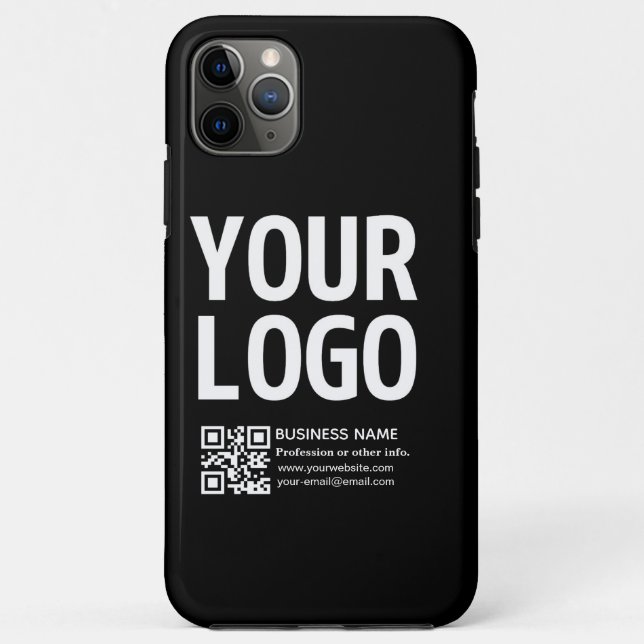 Your Logo w/Editable QR code & Text  Case-Mate iPhone Case (Back)