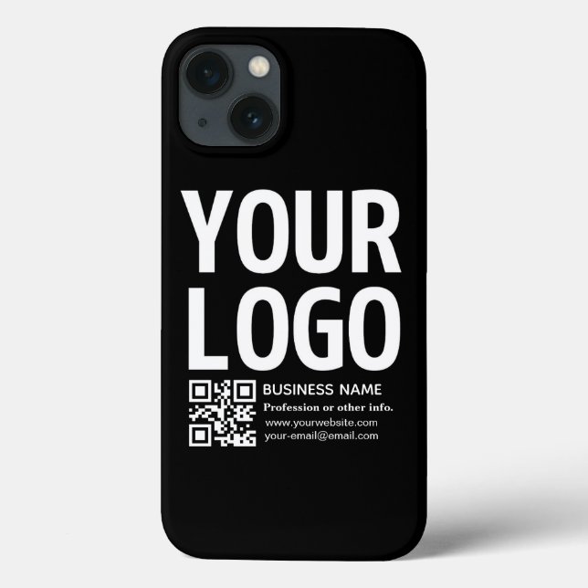 Your Logo w/Editable QR code & Text  Case-Mate iPhone Case (Back)