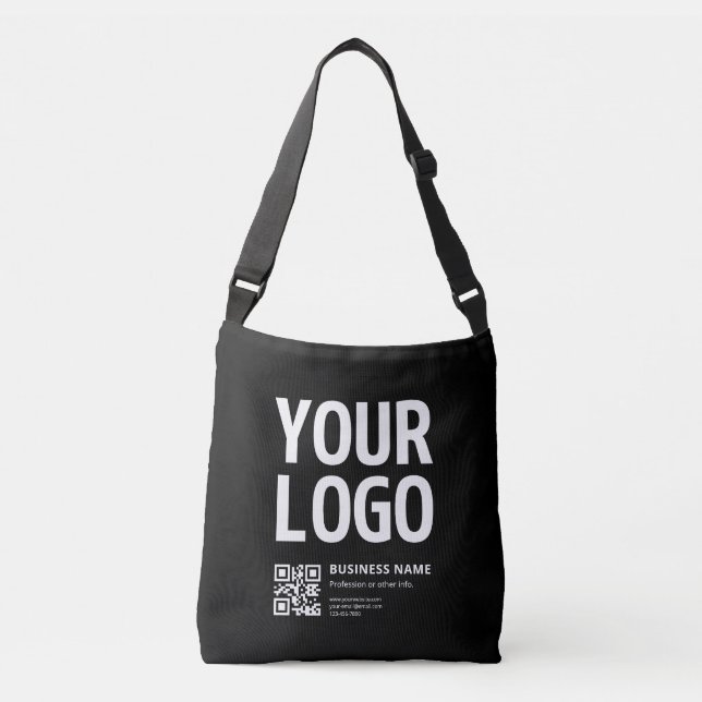 Your Logo w/Editable QR code & Text Crossbody Bag (Front)