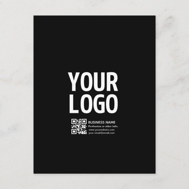 Your Logo w/Editable QR code & Text  Enclosure Card (Front)