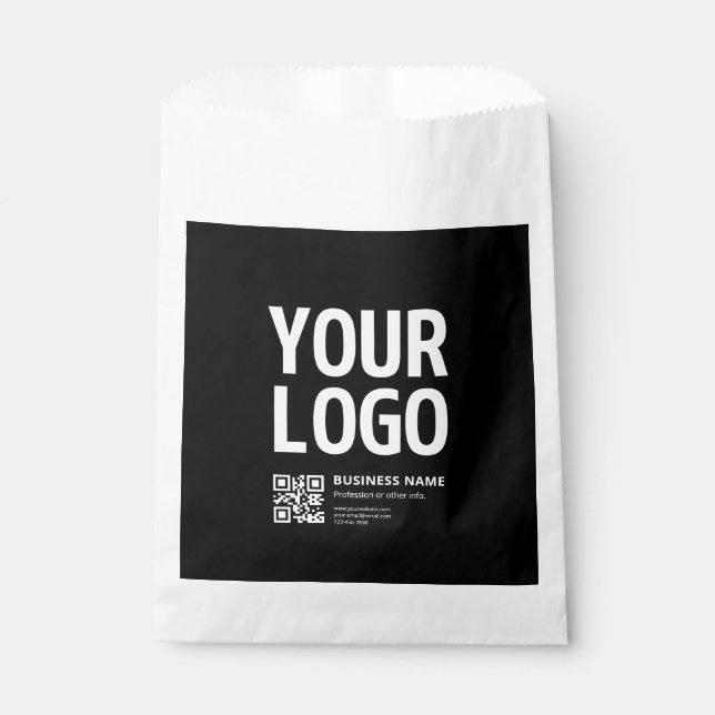Your Logo w/Editable QR code & Text Favour Bags (Front)