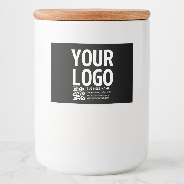 Your Logo w/Editable QR code & Text  Food Label (Front)