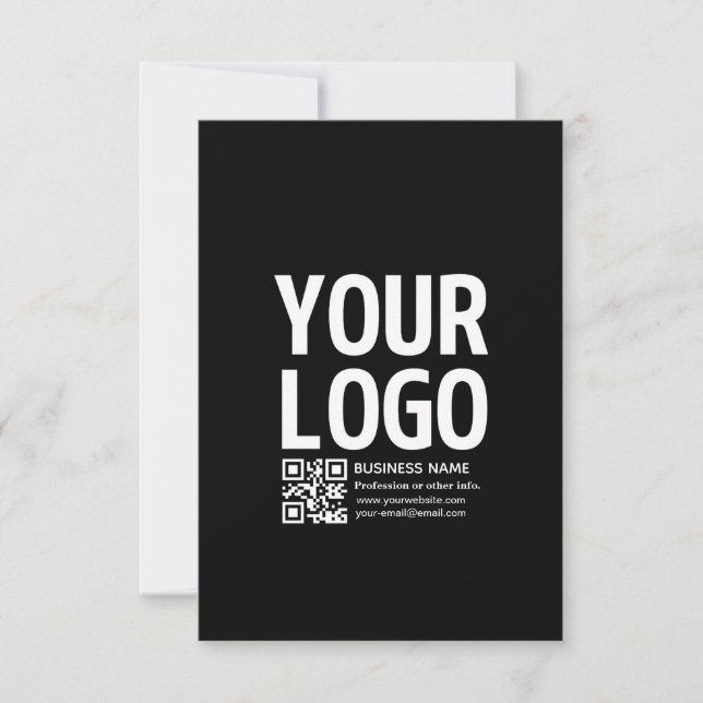 Your Logo w/Editable QR code & Text  Invitation (Front)