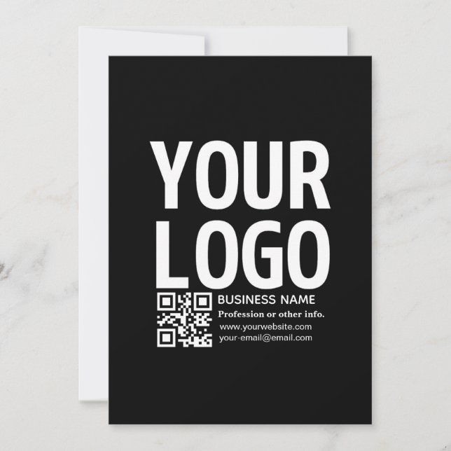 Your Logo w/Editable QR code & Text  Invitation (Front)