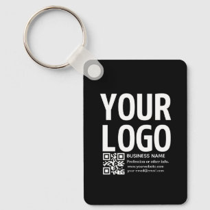 Your Logo w/Editable QR code & Text Key Ring