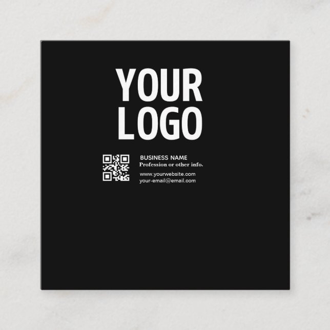 Your Logo w/Editable QR code & Text  Loyalty Card (Front)