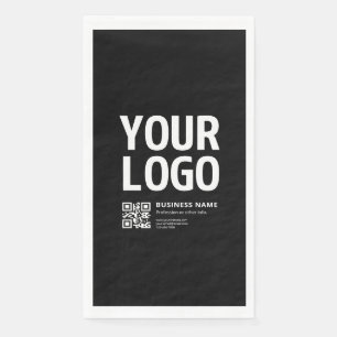 Your Logo w/Editable QR code & Text Napkin
