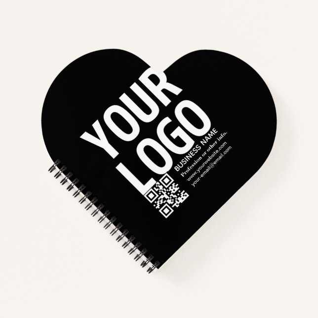 Your Logo w/Editable QR code & Text  Notebook (Front)