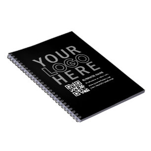 Your Logo w/Editable QR code & Text Notebook