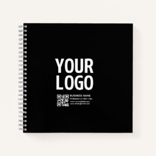 Your Logo w/Editable QR code & Text Notebook