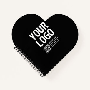 Your Logo w/Editable QR code & Text Notebook