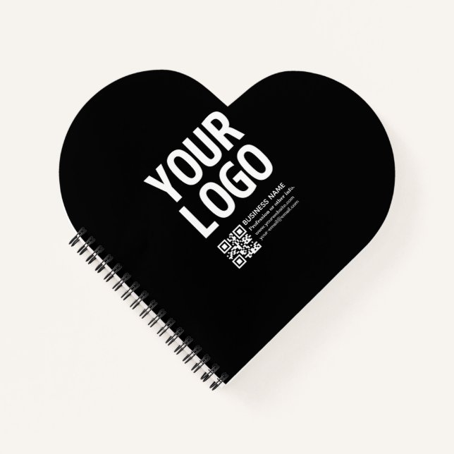 Your Logo w/Editable QR code & Text  Notebook (Front)