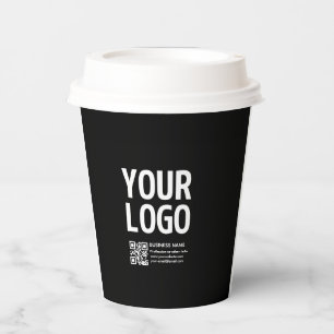 Your Logo w/Editable QR code & Text Paper Cups
