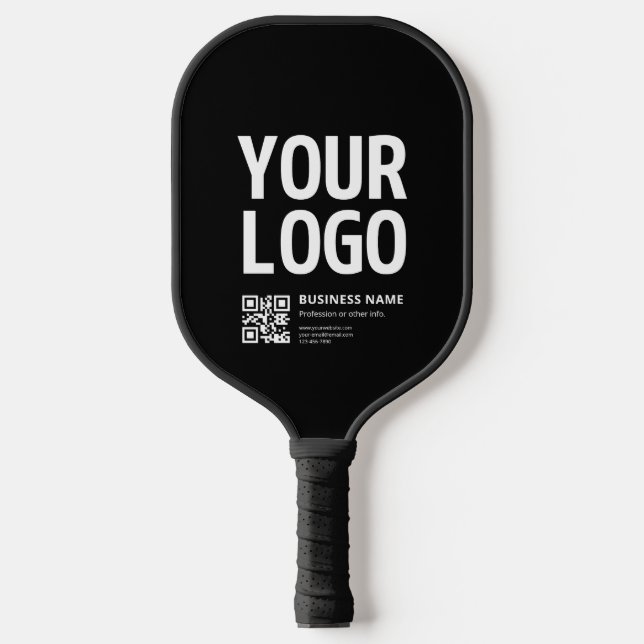 Your Logo w/Editable QR code & Text Pickleball Paddle (Front)