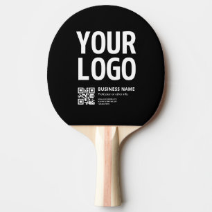 Your Logo w/Editable QR code & Text Ping Pong Paddle
