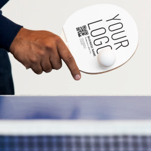 Your Logo w/Editable QR code & Text Ping Pong Paddle