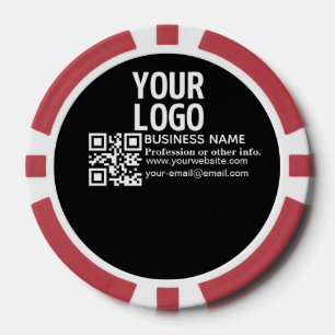 Your Logo w/Editable QR code & Text Poker Chips