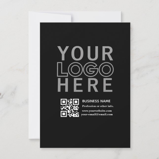 Your Logo w/Editable QR code & Text Save The Date (Front)