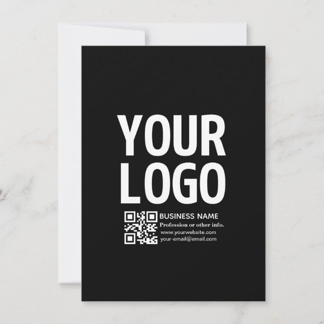 Your Logo w/Editable QR code & Text  Save The Date (Front)