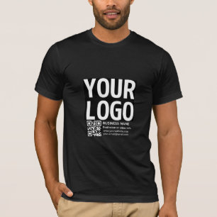 Your Logo w/Editable QR code & Text  T-Shirt