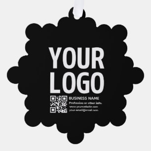 Your Logo w/Editable QR code & Text Tree Decoration Card