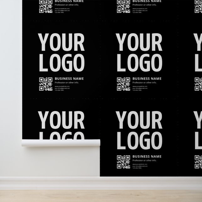 Your Logo w/Editable QR code & Text Wallpaper (Application)