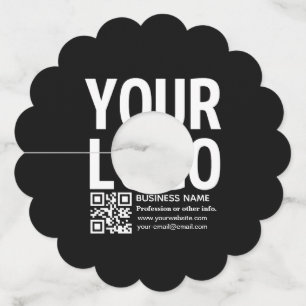 Your Logo w/Editable QR code & Text Wine Glass Tag