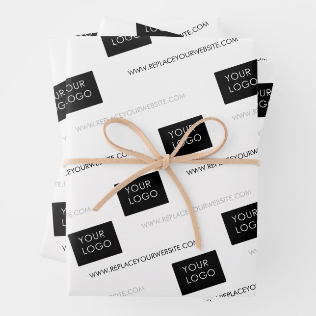 Your Logo Website Business Company Packaging White Wrapping Paper Sheet (In situ)