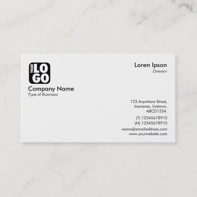 Your Logo - White Business Card (Front)