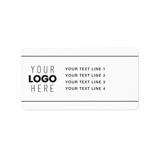 YOUR LOGO | White w/Black Lines Return Address Label (Front)