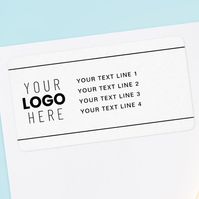 YOUR LOGO | White w/Black Lines Return Address Label (Creator Uploaded)
