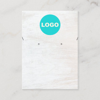 Your Logo White Wood Necklace Earring Business Card
