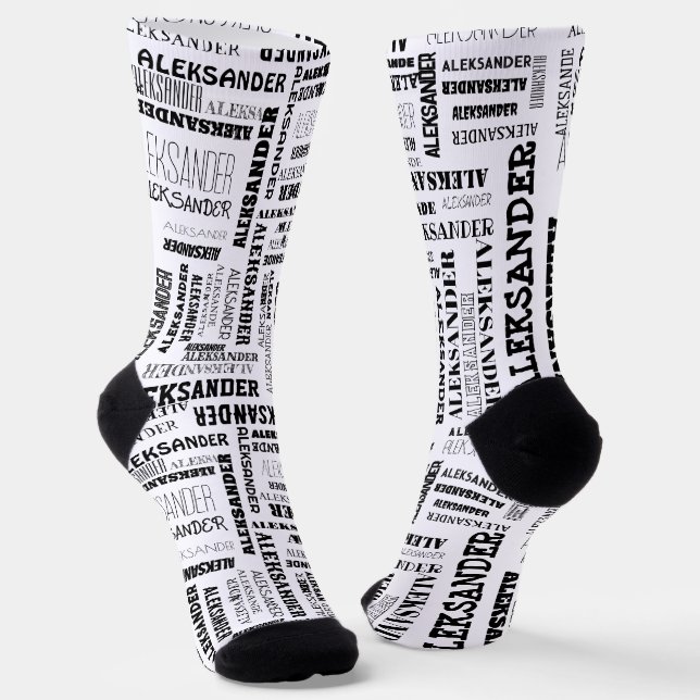 Your (Long) Name is All Over These Socks (Angled)