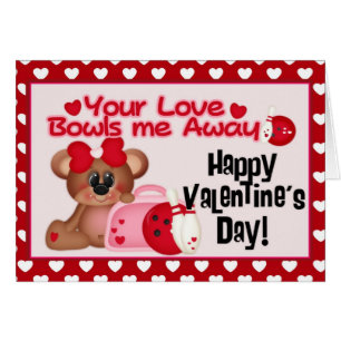 Your Love Bowls Me Away Valentine Greeting Card 2