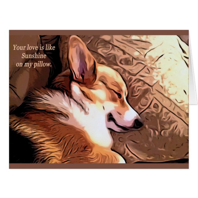 Your Love is Like Sunshine Welsh Corgi Valentine (Front Horizontal)