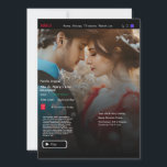 Your Love story Movie Streaming card<br><div class="desc">Lights, camera, love! 🎬❤️ This movie streaming-themed flat greeting card lets you star in your own romantic story! Designed to mimic a streaming platform interface, it’s fully customisable: 📸 Add Your Photo (e.g., as the “cover art”). ✍️ Edit the Title (e.g., “The Epic Tale of Alex & Sam”). 💌 Write...</div>
